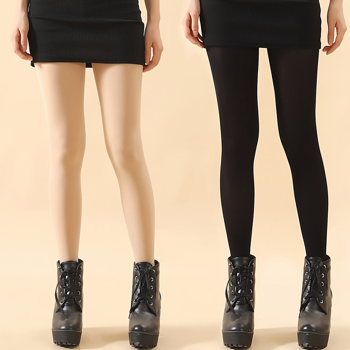 2 Pairs Elastic Tights High Waist Slim Pantyhose Women's Stockings