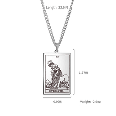 Vintage Tarot 20 Main Cards Steel Necklace Men's Stainless Steel