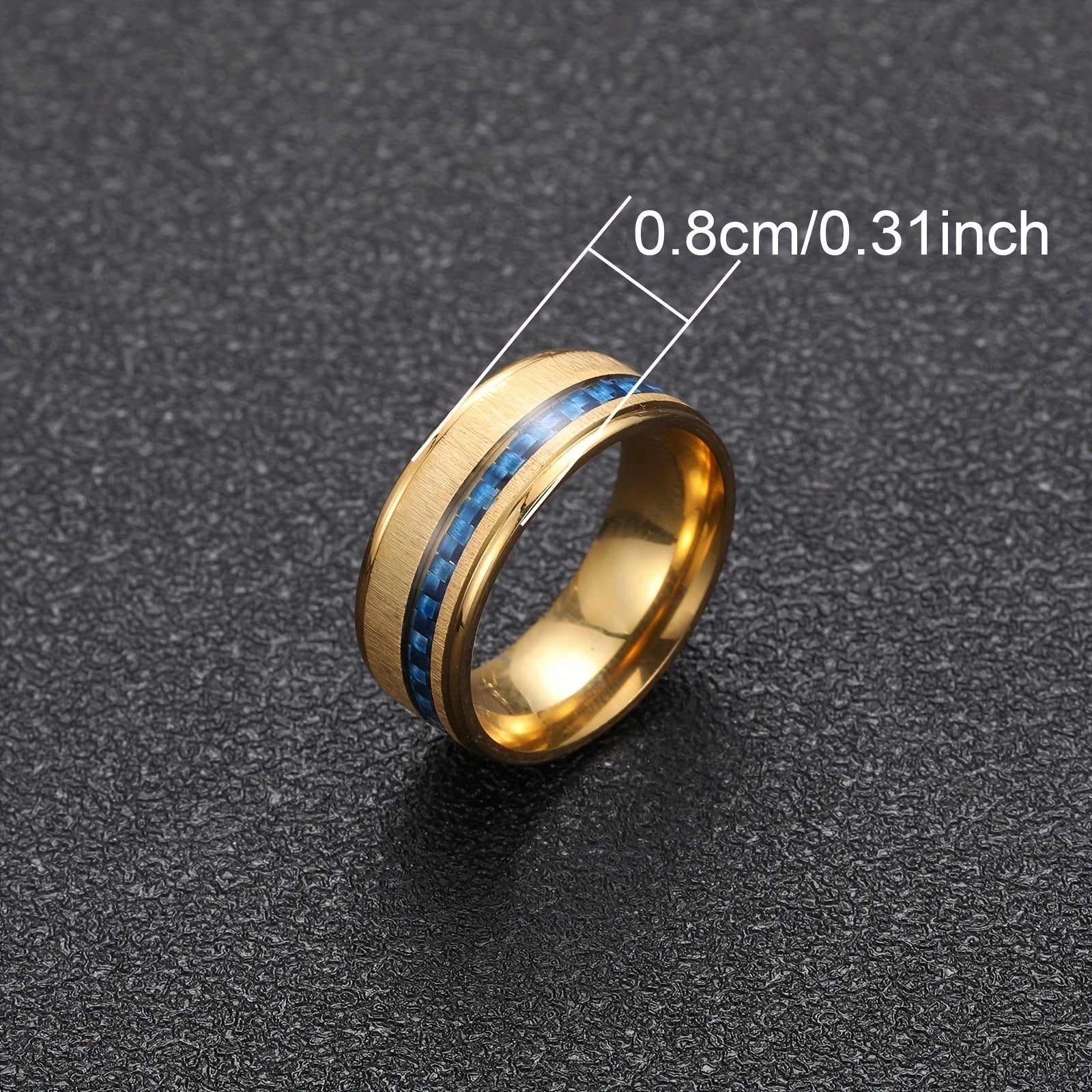 Men's Stainless Steel Sapphire Ring