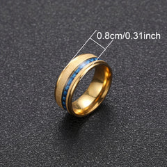 Men's Stainless Steel Sapphire Ring