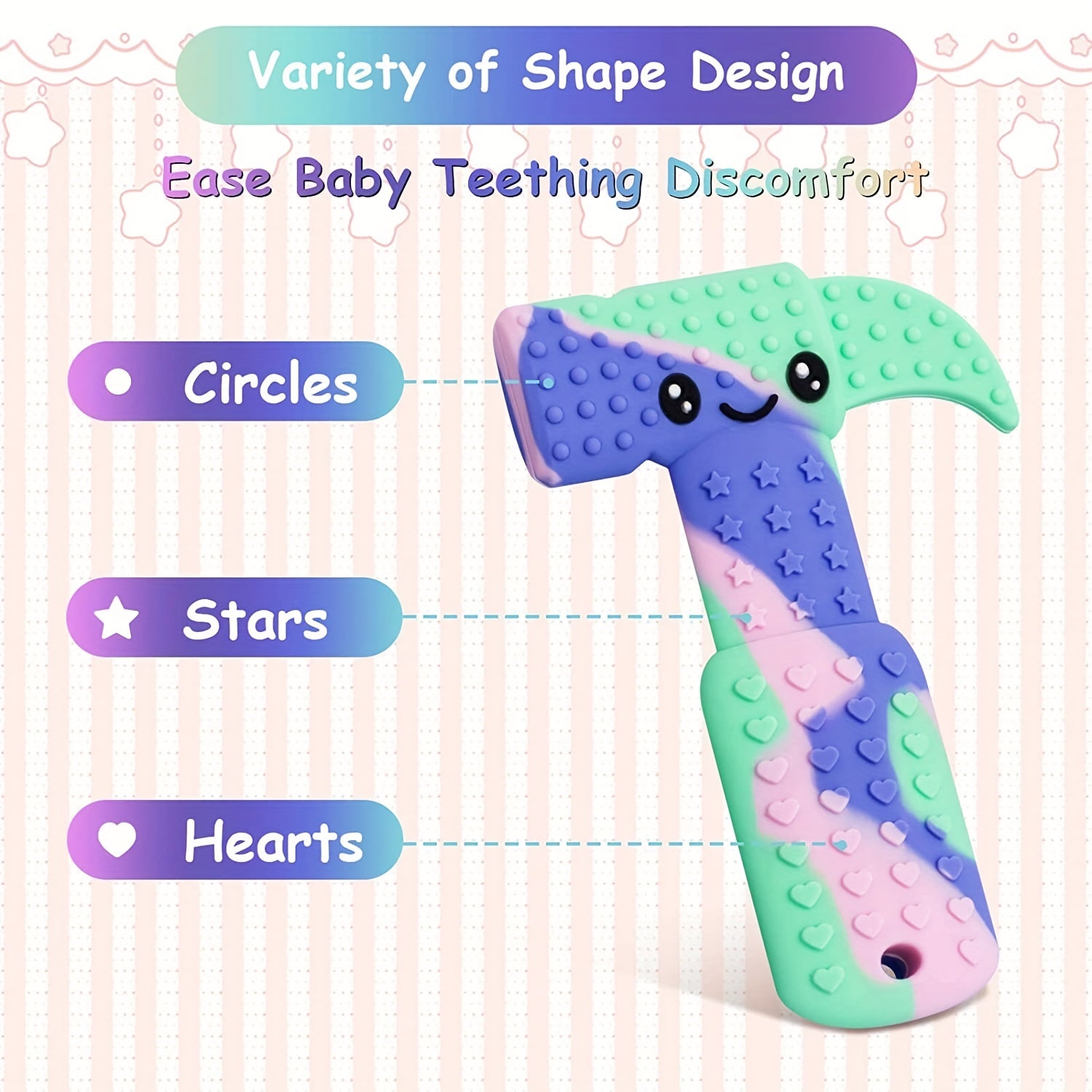 6pcs Baby Boy Toys Silicone Chew Teether Toddler Toys Baby Molar Teether