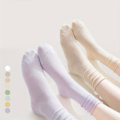 8 Pairs Mid Tube Solid Socks for Women