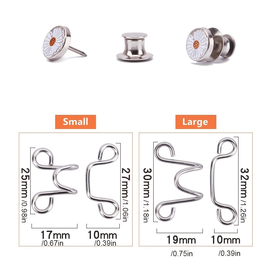 Daisy Pattern Safety Brooch Pin Buckle Minimalist Waist Tightener