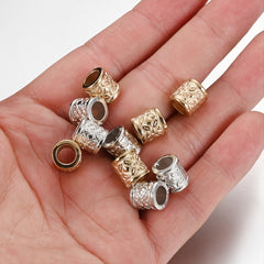 30pcs 9mm Geometric Print Plastic CCB Beads Big Hole Spacer Beads