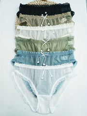 6pcs Polka Dot Mesh Briefs Stretchy Intimates Panties