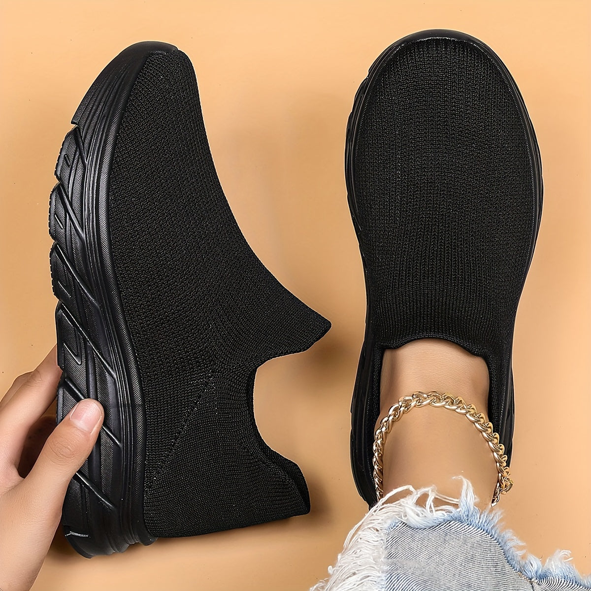 Mesh Breathable Slip On Casual Running Shoes