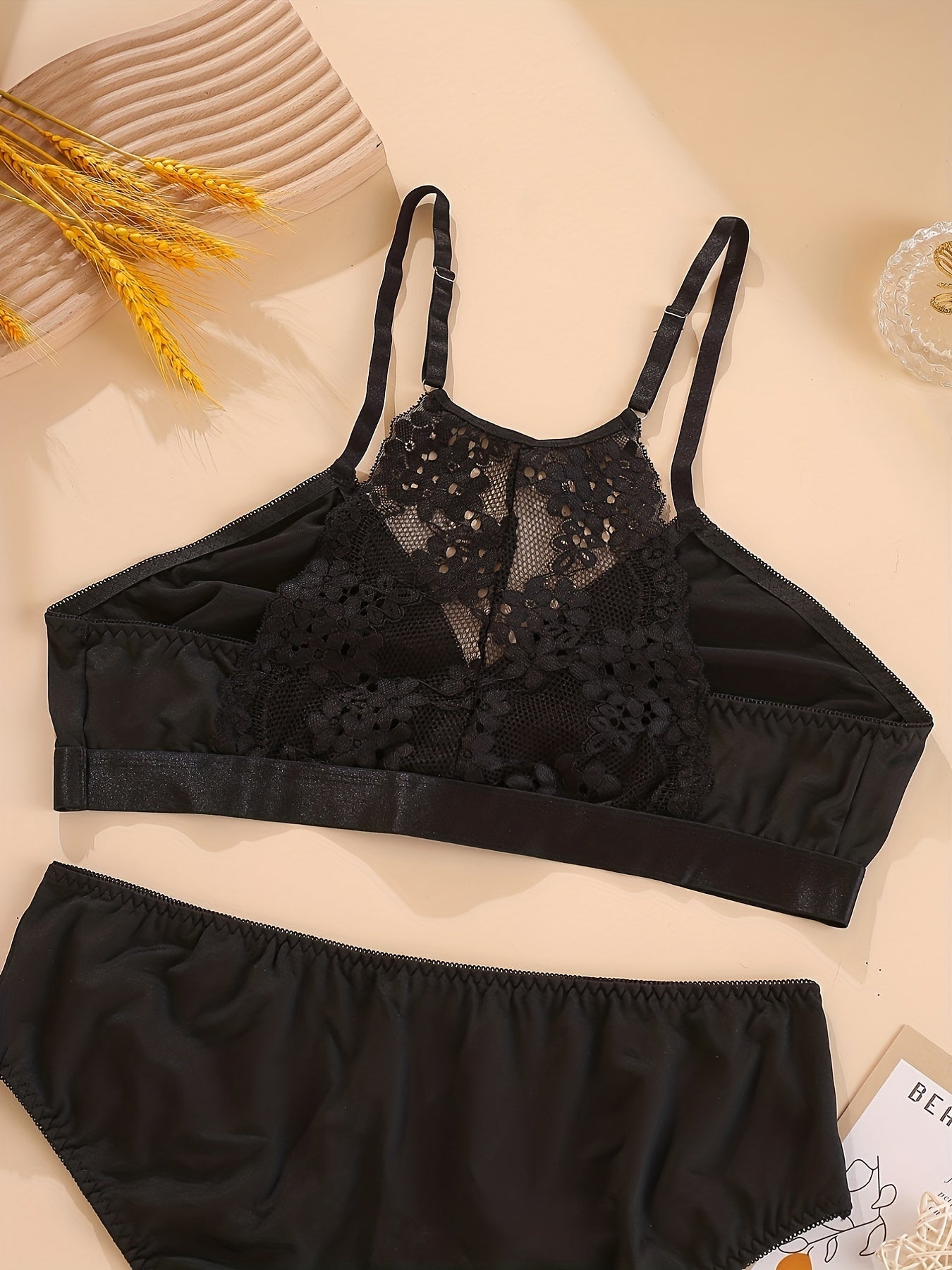  Lace Racer Back Bra & Panty Set
