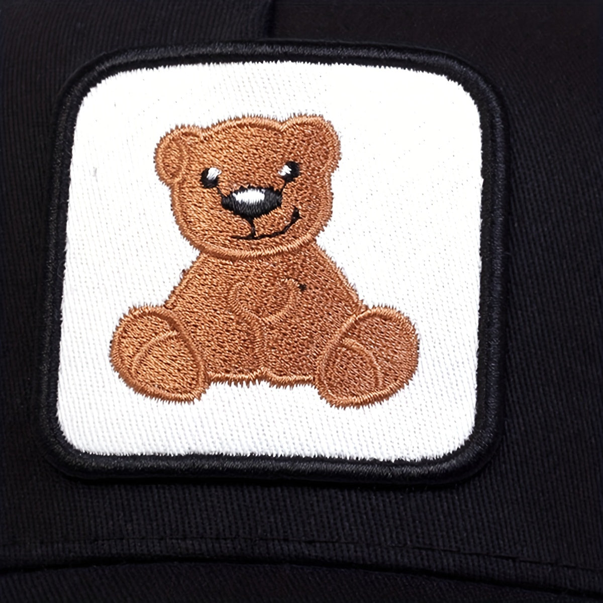 Unisex Sunshade Baseball Cap with Bear Embroidery