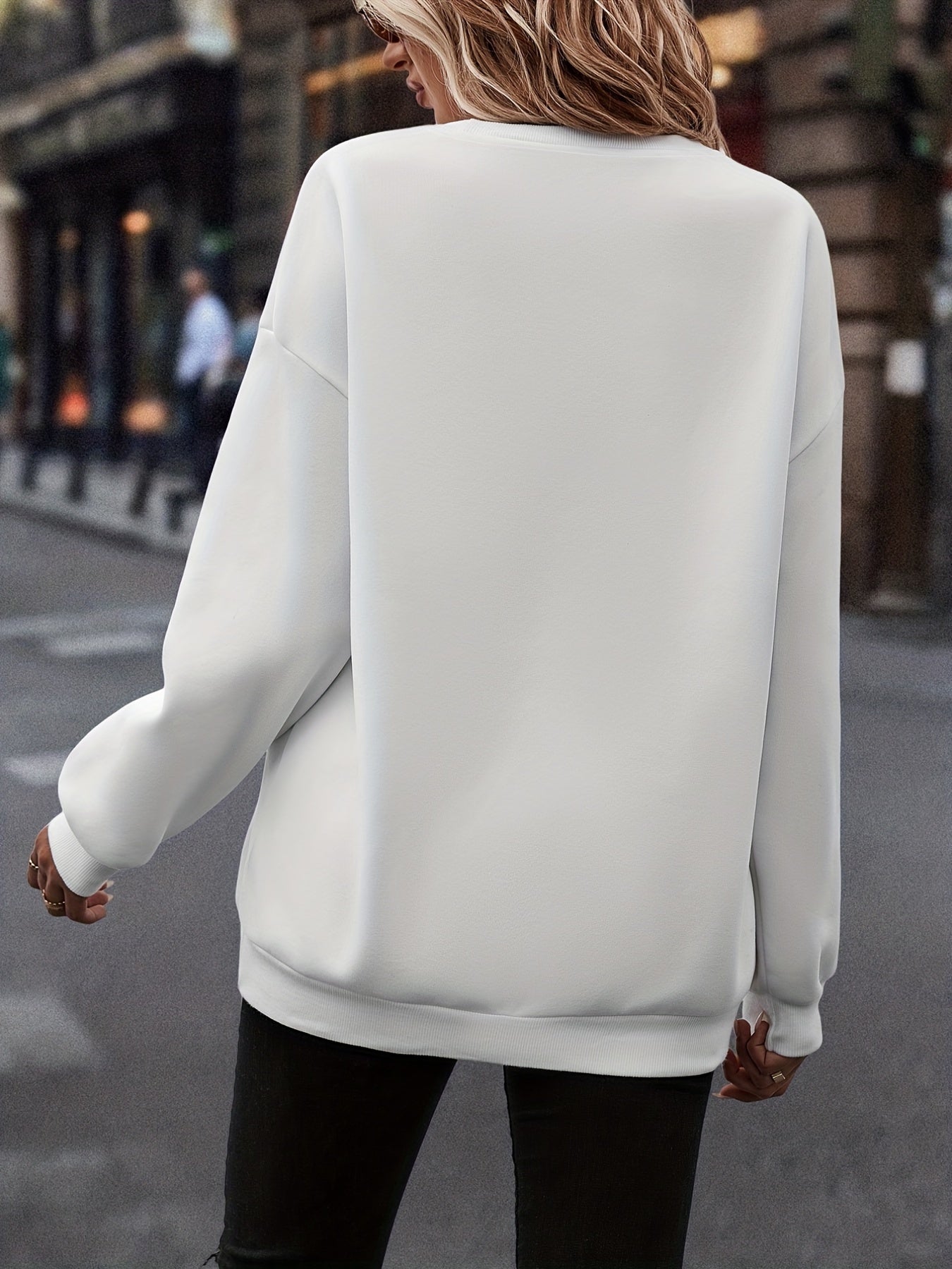 Floral Bee Print Pullover Sweatshirt for Fall & Winter