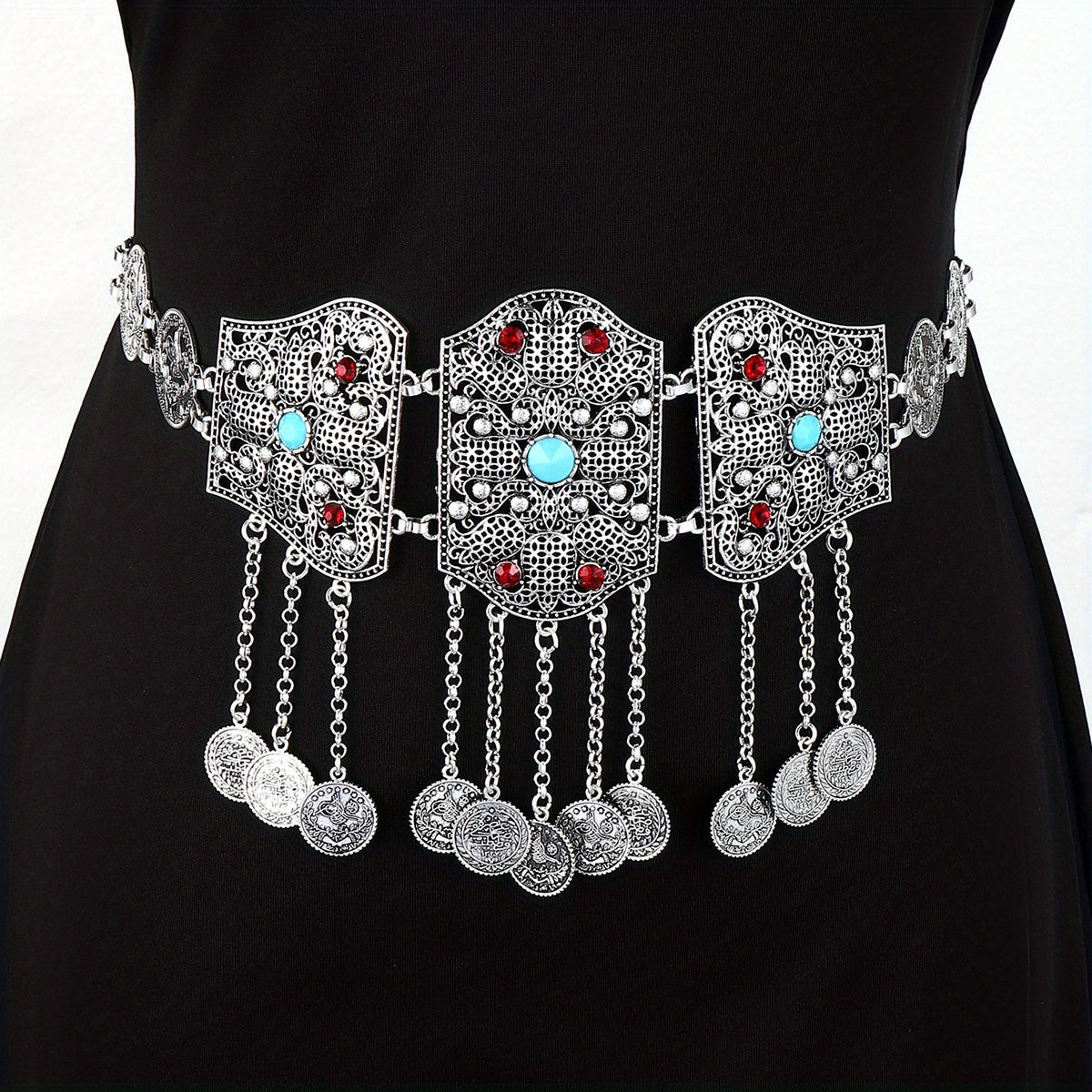 Metal Tassel Waist Chain Ethnic Waistband For Girls
