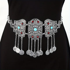 Metal Tassel Waist Chain Ethnic Waistband For Girls