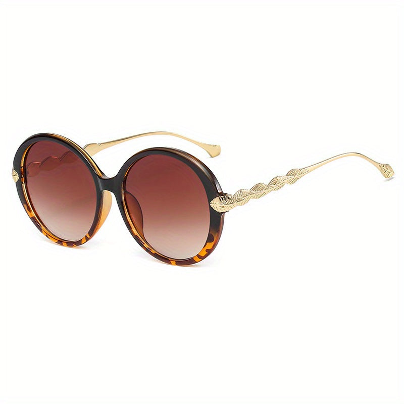 Large Oval Sunglasses For Women Leaf Gradient UV400 Sun Shades Glasses