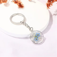 Irregular Dried Flower Keychains Women Bag Pendant Keyrings Car Keyholder