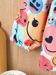 Toddler Girls Cartoon Hooded Windbreaker Jacket
