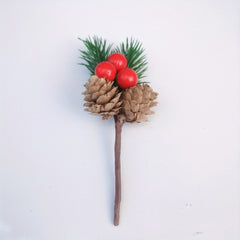 Christmas Decoration Red Fruit Branch Simulation Pine Cone Pine Needle Ornament