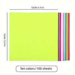 100pcs Square Colored Origami Folded Paper Crane