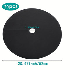 20pcs Non Woven Tree Protection Pads Weed Control Rings