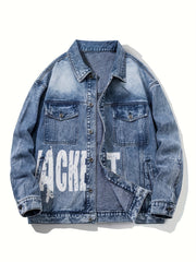 Vintage Distressed Denim Jacket Men's Casual Coat