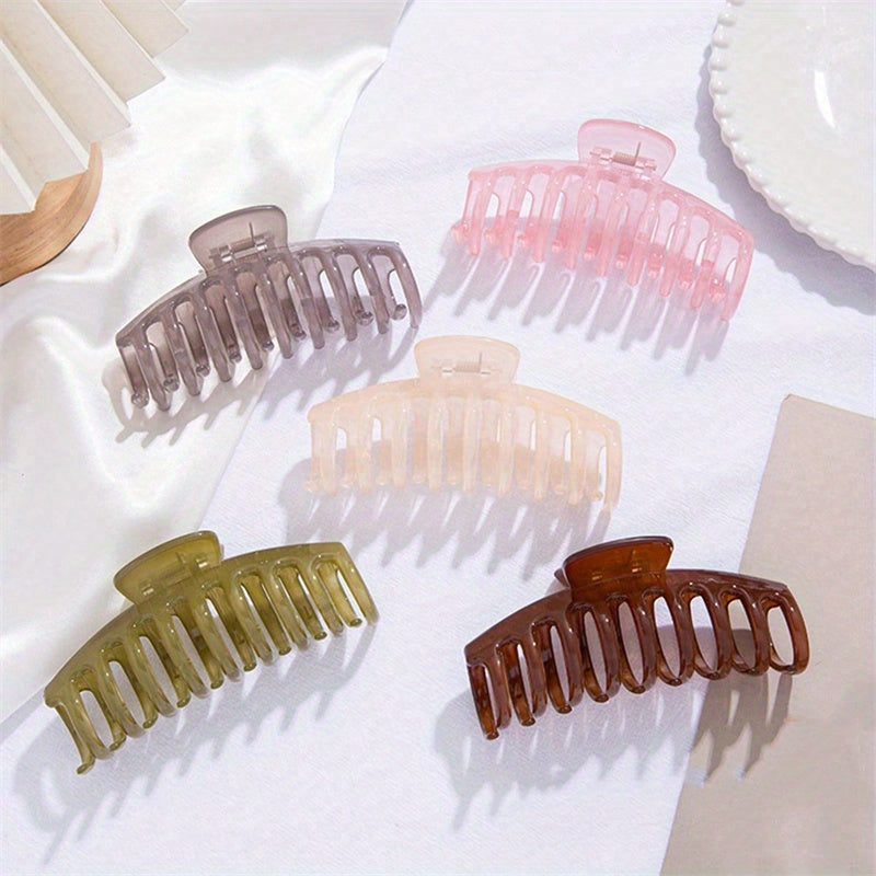 5pcs Frosted Hair Claw Women's Shark Claw Combination Set