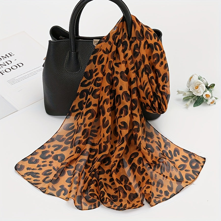 Bohemia Chiffon Scarf Vintage Leopard Animal Print Shawl