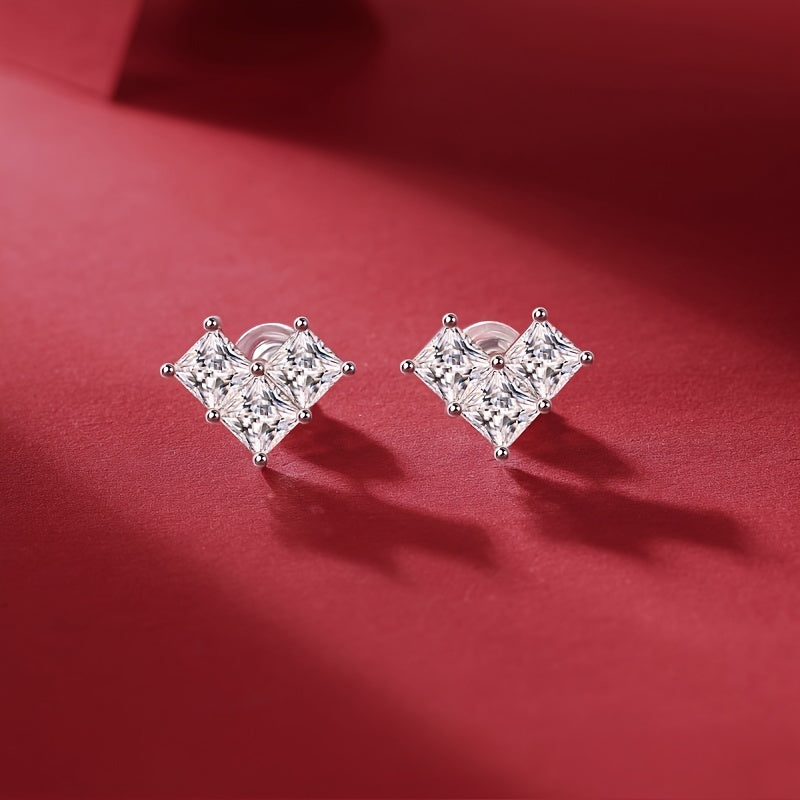 Moissanite Earrings 925 Silver Women's Ear Studs