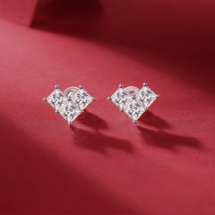 Moissanite Earrings 925 Silver Women's Ear Studs