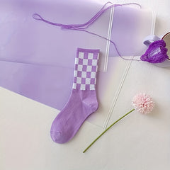 8 Pairs Letter & Heart Print Socks Women's Mid Tube Stockings