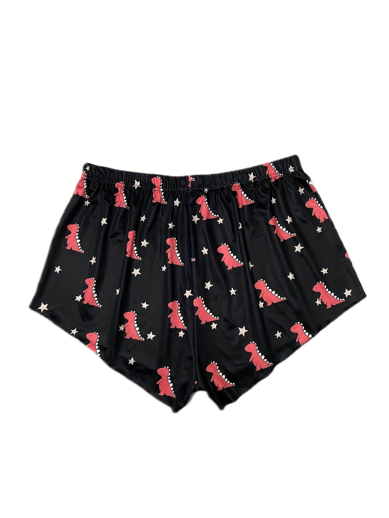 Women's Plus Dinosaur & Star Print Stretch Pajama Shorts