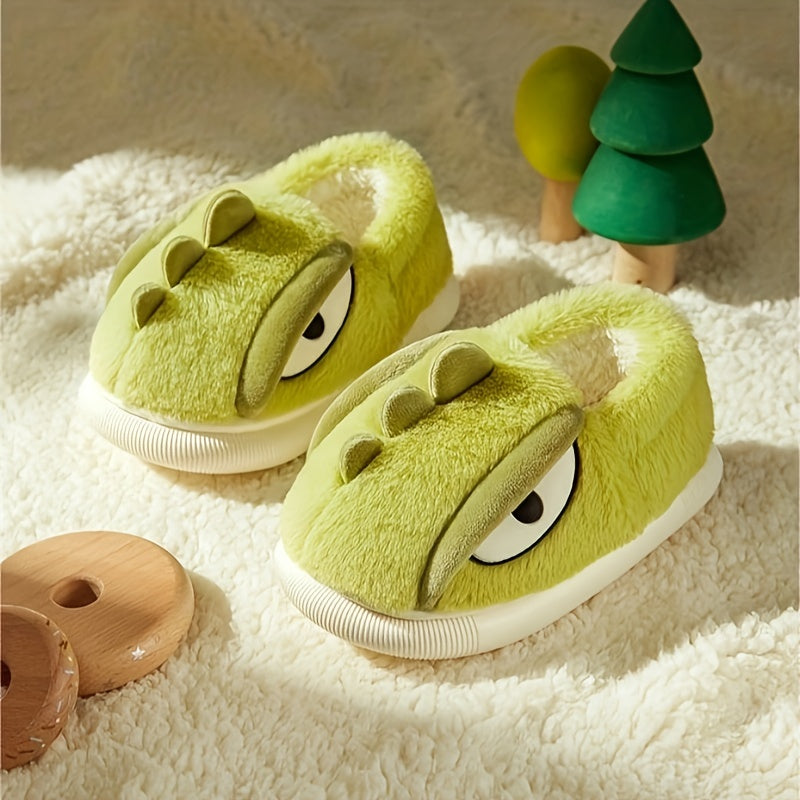 Boys Cartoon Furry House Shoes - Warm Indoor Walking Shoes