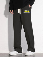 Letter Print Mopping Pants Men's Casual Joggers For All Seasons