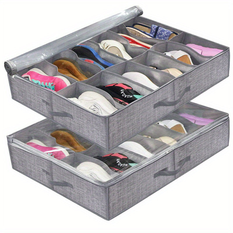 Bed Bottom Shoe Storage Box Foldable Non woven Packing Organizer