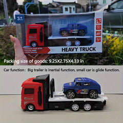 Flatbed Trailer Transport Car with Small Car