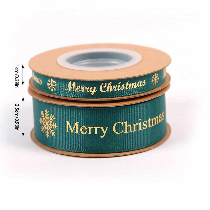 2pcs Christmas Snowflake Decoration Polyester Ribbon DIY Packaging Craft Ribbon