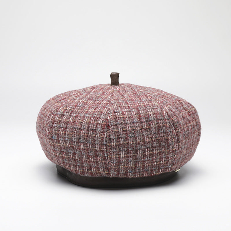 Women's Classic Stripes Beret Hat French Beanie for Winter Fall