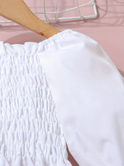Girl's Shirred Top & Belted Pants Set for Spring Fall