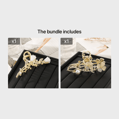 Flower Metal Golden Hair Claw Clip Non Slip Strong Hold Grip Hair Jaw Clip