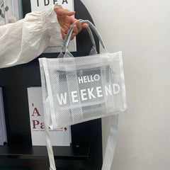 Transparent Mesh PVC Crossbody Bag Large Capacity Jelly Bag