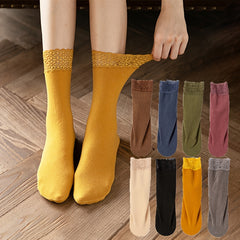 8 Pairs Lace Stitching Socks Comfy Warm Mid Tube Women's Stockings
