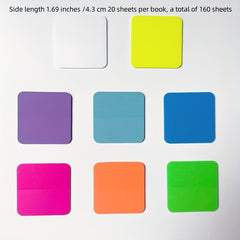 8pcs Triangle Fluorescent Set Morandi Round Sticky Notes