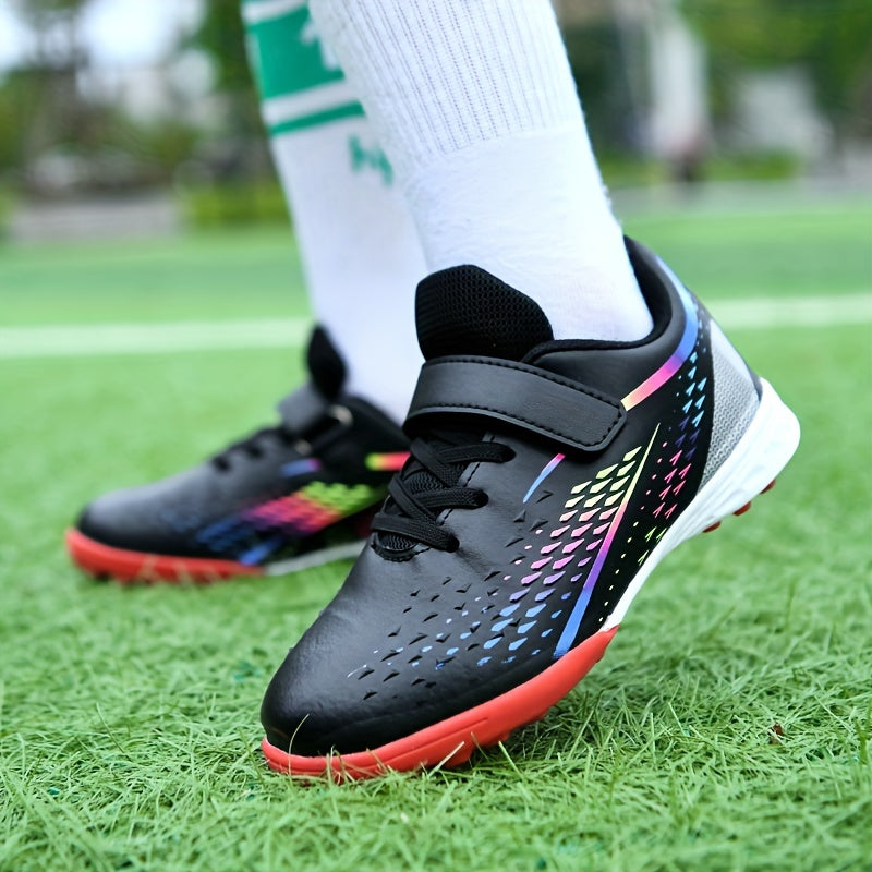Boy's TF Football Boots Hook Loop Pro Outdoor Anti skid Soccer Cleats