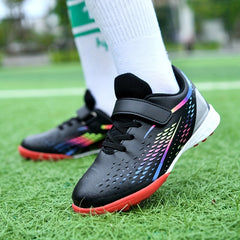 Boy's TF Football Boots Hook Loop Pro Outdoor Anti skid Soccer Cleats