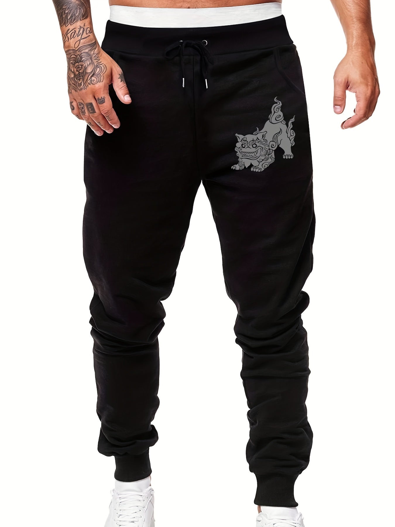 Chinese Lion Men s Joggers Drawstring Trousers
