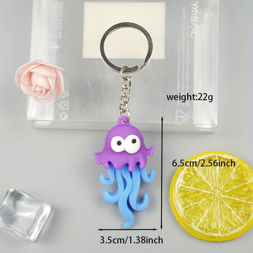 Men's Ocean Series Cartoon Octopus Sea Jellyfish Keychain