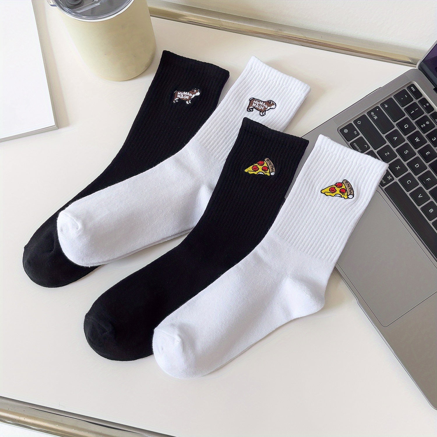 4 Pairs Cartoon Pattern Socks Women's Stockings