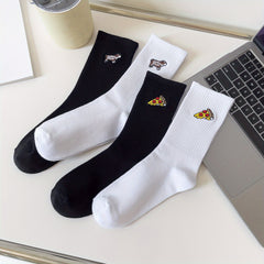 4 Pairs Cartoon Pattern Socks Women's Stockings