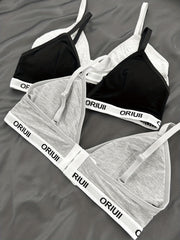 3pcs Letter Sports Bras Comfy Yoga Fitness Bra Women's Underwear