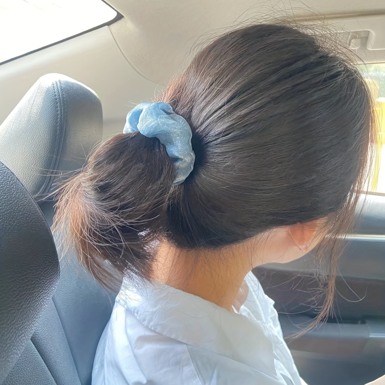 10pcs Large Scrunchies Crackle Floral Hair Tie for Girls And Women