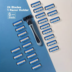 Sharp 6 Layer Razor Blades 12-24 Pcs Replacement Blades Wet Shaving Safety Razor