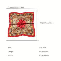 Fashionable Cashew Print Satin Square Scarf Large Shawl for Men