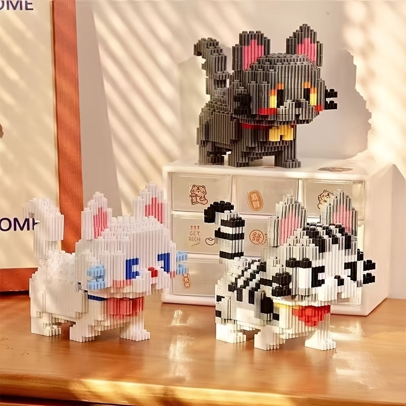 1952pcs Printed Cat Building Blocks Set Creative DIY Assembly Toy